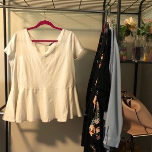 White peplum tee